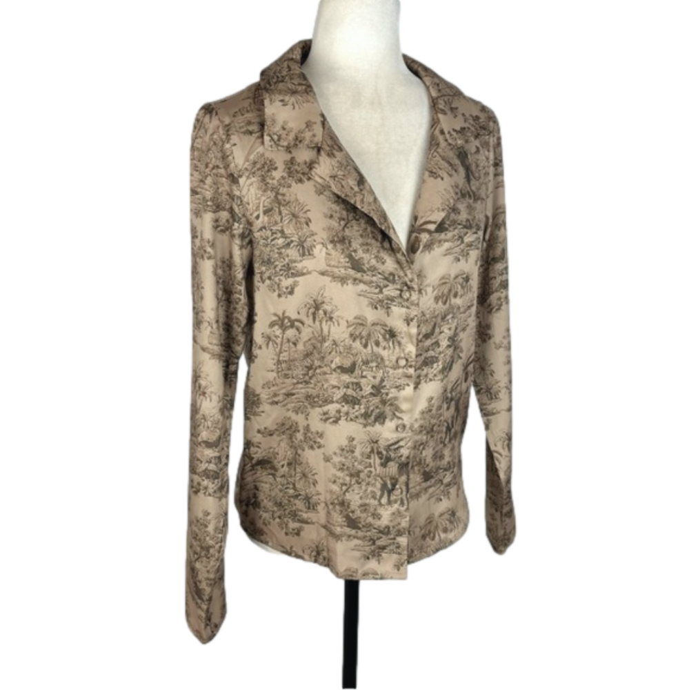 Vila brown elephant toile shirt